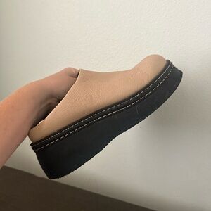 Miista Tan and Black Mules